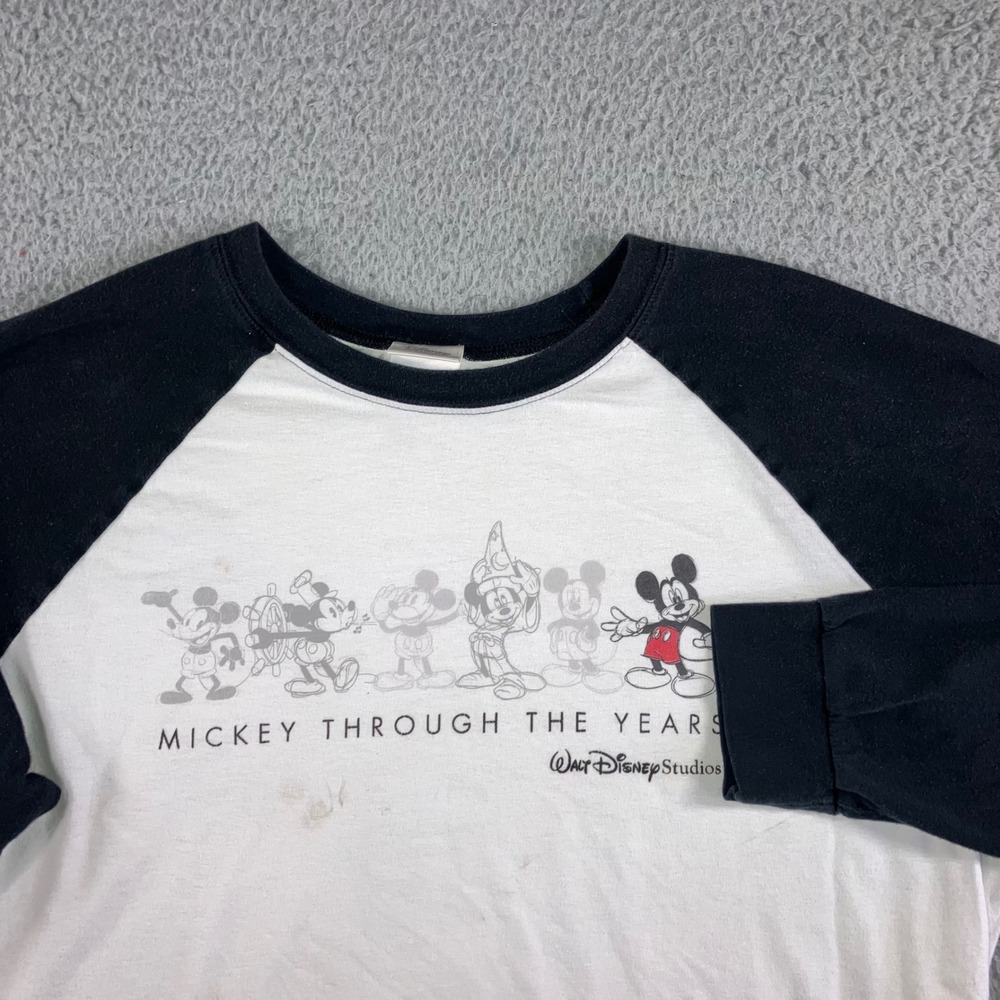 Disney Store Mickey Through The Years Shirt Men XL Raglan Graphic Print Unisex‎
